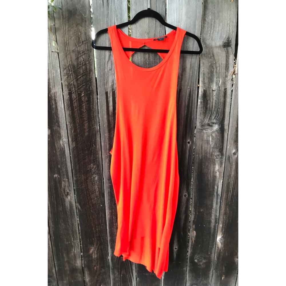 Vintage 2013, Coral Obey Propaganda Backless Dress/Swim Cover Up, Size Medium